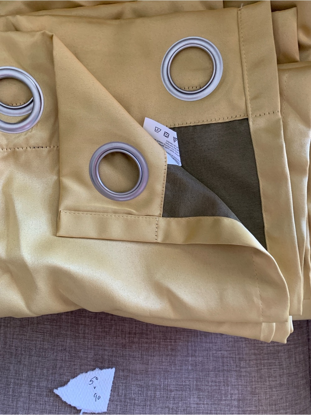Grommet Top Curtain Panel in Tan